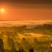Wschód słońca nad Krakowem