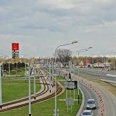 Widok z wiaduktu na S14bis