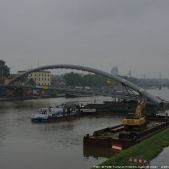 Budowa kładki dla pieszych przez Wisłę - 2010-06-19 (przerzucanie)