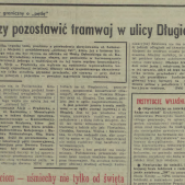 Czy pozostawić tramwaj w ul. Długiej