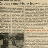 Za dużo remontów w jednym czasie