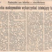Trzeba maksymalnie wykorzystać istniejący tabor.