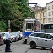 Zatrzymanie na ul. Dajwór - Konstal 102N #203 12.08.2012