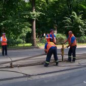 Wybrzuszenie szyny na Dunajewskiego 2013-06-10