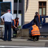 Wybrzuszenie szyny na Wielickiej 30.04.2010