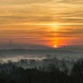 Wschód słońca widziany z Fortu Bodzów